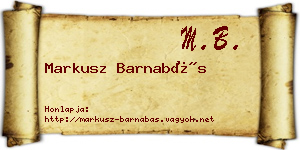 Markusz Barnabás névjegykártya