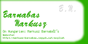 barnabas markusz business card